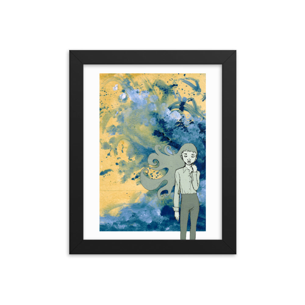 The Girl and The Sea [Framed Print]